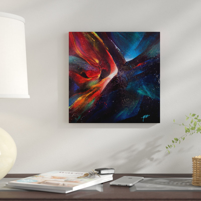 « elysium », reproduction sur toile, H 26 po x l 26 po x P 1,5 po, Pas de tapis, Papier d'art encadré noir