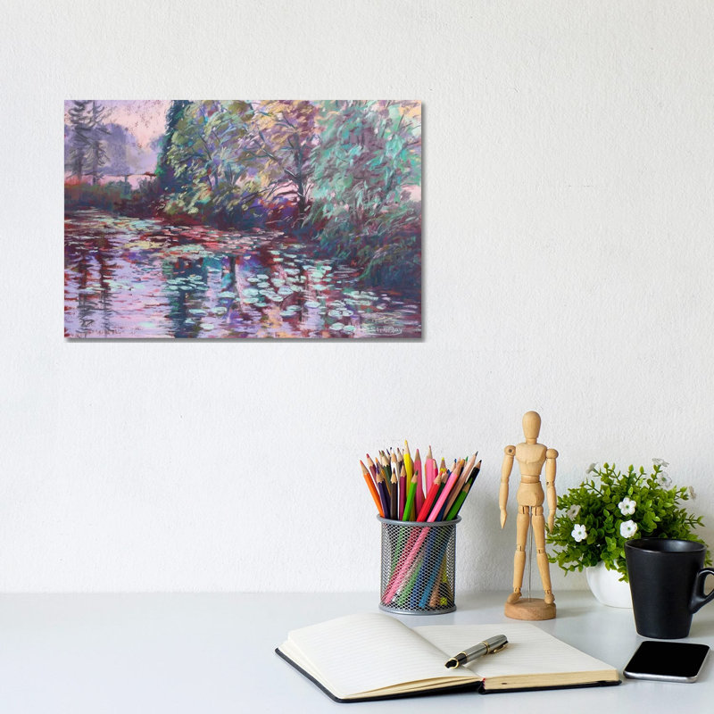 Water Lilies In The Fall by Sharon Sunday - Gallery-Wrapped Canvas Giclée on Canvas, No Frame, 20.32 cm H x 30.48 cm W