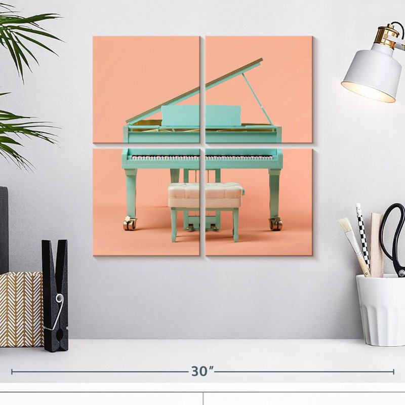 Piano à queue sarcelle, H 18 po x l 18 po
