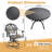 5-Piece Patio Dining Set, 47.24" Round Dining Table & 4 Swivel Chairs with Brown Cushions-525849872