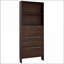 Range-chaussures avec 3 tiroirs rabattables Rangement supérieur, maison de campagne moderne étroite en noyer foncé de 78,75 po de hauteur | Noyer brun | Couloirs
