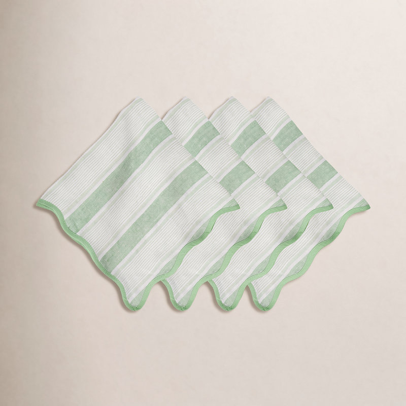 Cabana Stripe Napkins, Seagrass