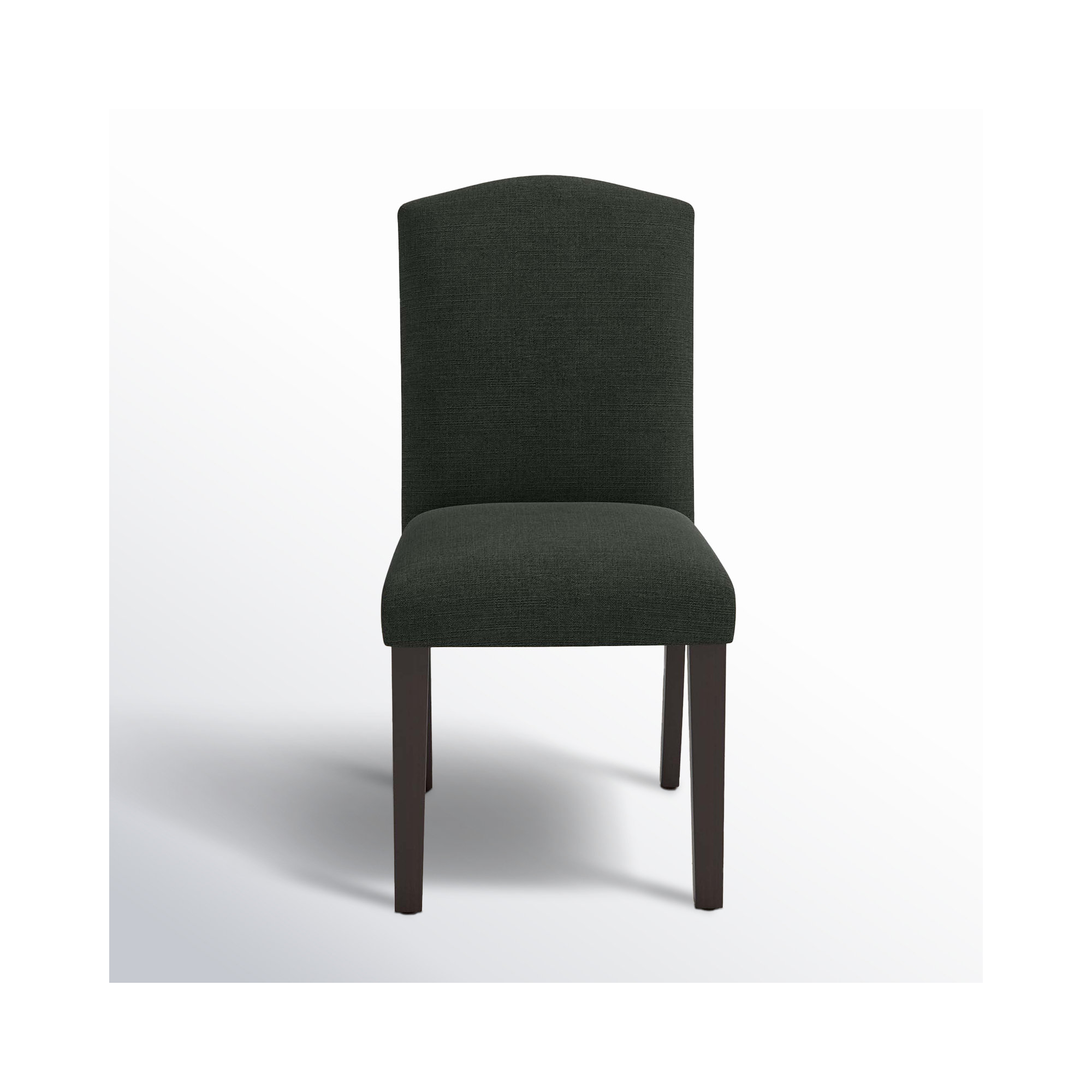 Estrela Upholstered Dining Chair, Classic Black Linen, Espresso