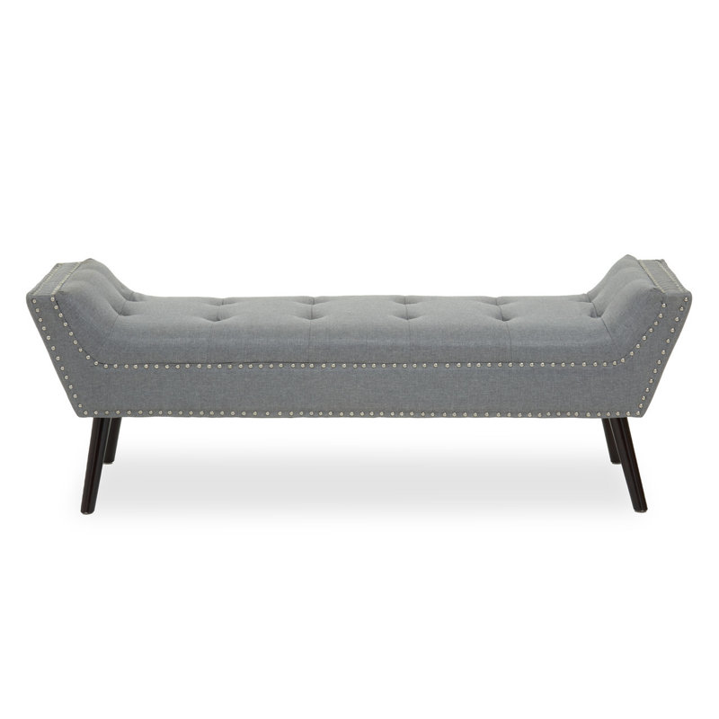 Elkland Polyester Blend Upholstered Bench, Grey