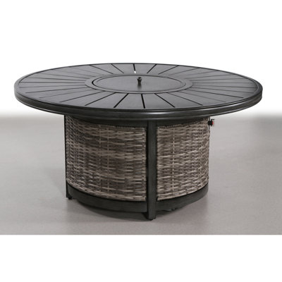 Table foyer au propane, l 52 po x H 25 po, aluminium, couleur, chaleur, foyer extérieur de 15 po de diamètre, 52 W 25 h, propane, extérieur en aluminium, 60000