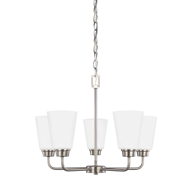 Kerrville Five Light Chandelier from Generation Lighting , Brushed Nickel, No, 5