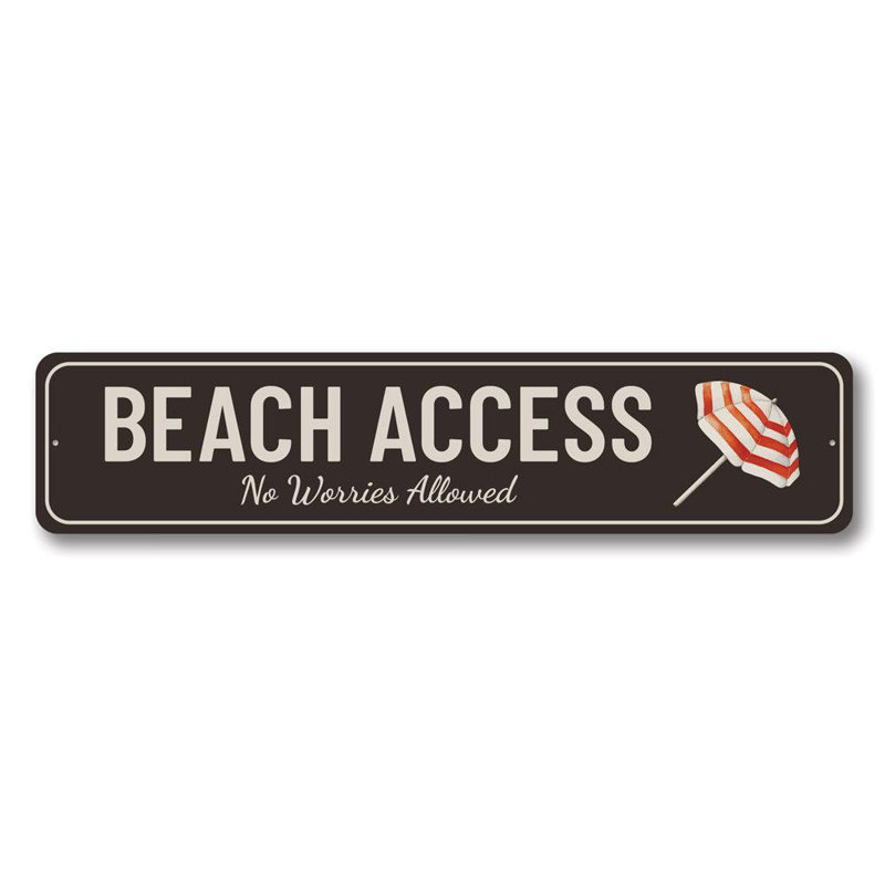 Panneau en aluminium Beach Access, H 6 po x l 24 po x P 0,06 po