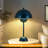 Scandinavian Flowerpot Table Lamp, Modern Blue Mushroom Bedside Lamp for Bedroom, Nordic Danish Accent Lighting for Living Room and Desk