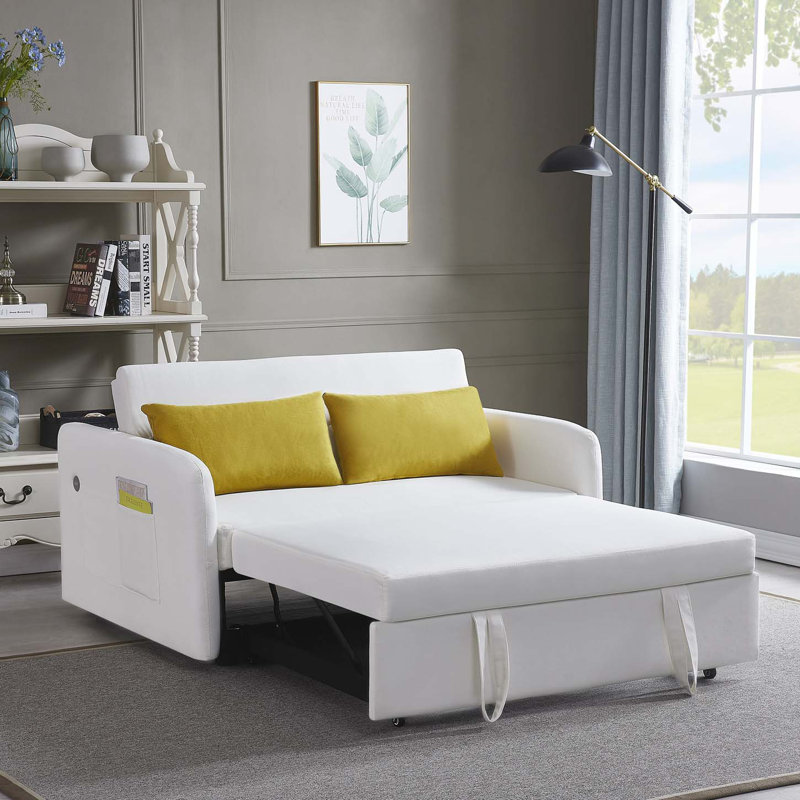 Twins Sofa Bed Fabric, Cream White