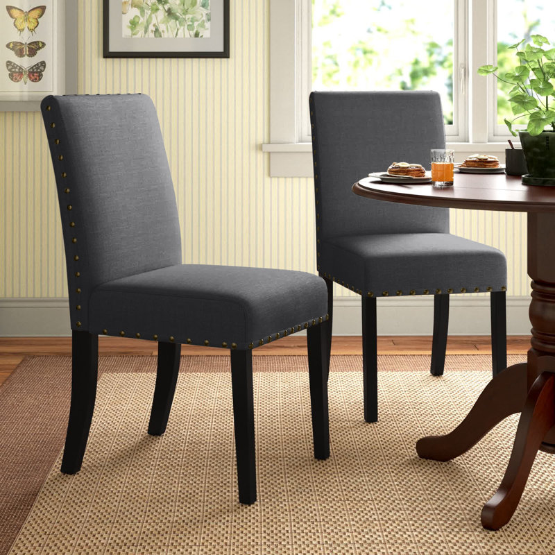 Durst 19'' H Upholstered Parsons Chair, Granite Gray