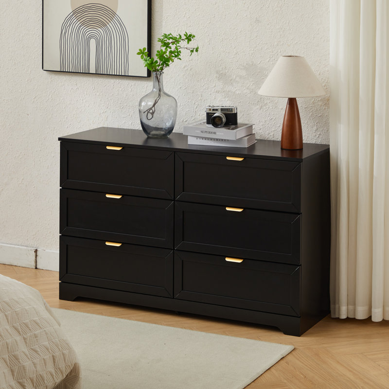 6-drawers Accent Cabinet, Black
