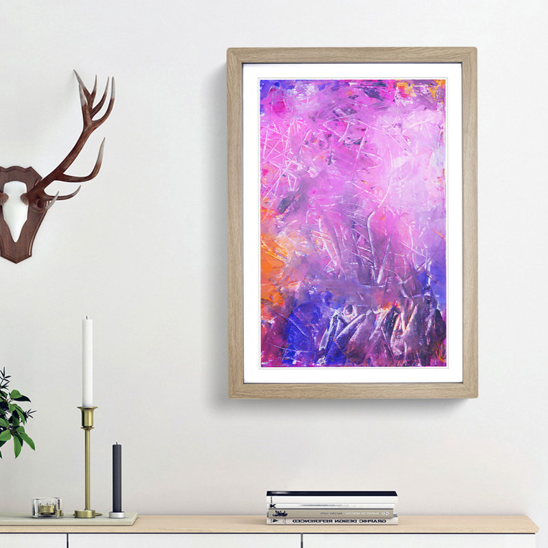 Moving Paint in Abstract - Framed Print, 48cm H x 36cm W x 2cm D, Oak Framed