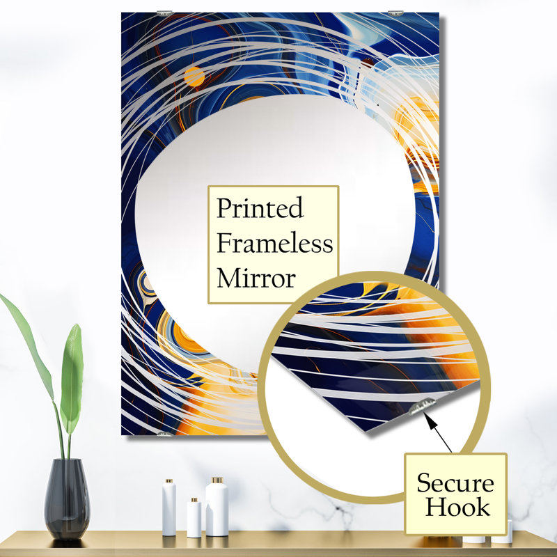 Fili - Abstract Liquid Ink Decorative Wall Mirror MIR137553, 40" x 30"