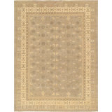 Azerbaijan Hand Knotted Wool Floral Area Rug in Gray/Beige