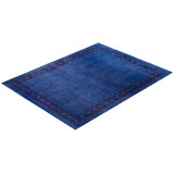 Overdyed Hand-Knotted Wool Modern-Contemporary Purple Area Rug 9' 10" x 13' 1"
