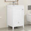 Meuble-lavabo de 20 po de couleur blanche, lavabo en céramique, porte à fermeture en douceur, support de rangement, tiroir, planche, finition peinte, style moderne, lavabo encastré encastré simple de 20 po avec forme rectangulaire,