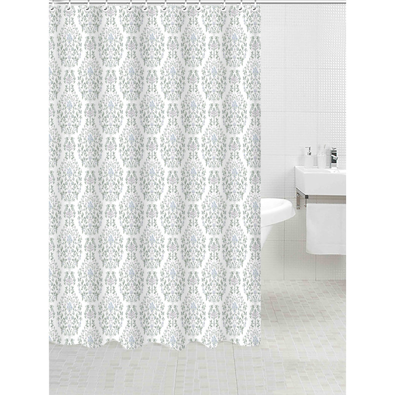 Rideau de douche en polyester + crochets en métal