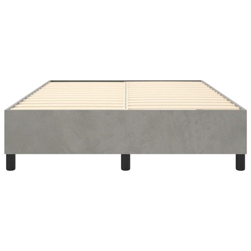 Bed Frame Velvet, Double (4'6), Light Grey