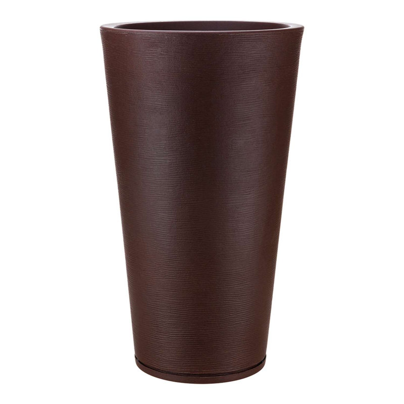 Pot à fleurs en résine Genebra, Brun, H 31,5 po x l 18,11 po x P 18,11 po
