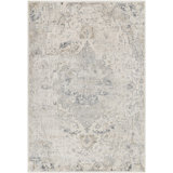 Rectangle Ozzie Oriental Machine Woven Polypropylene Area Rug in Cream