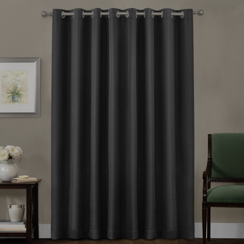 Gupton Blackout Curtain Single Panel, Black