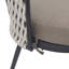 Ergonomique, chaises d'extérieur, métal, corde beige, coussin kaki, utilisation de patio confortable, structure en métal, rassemblements