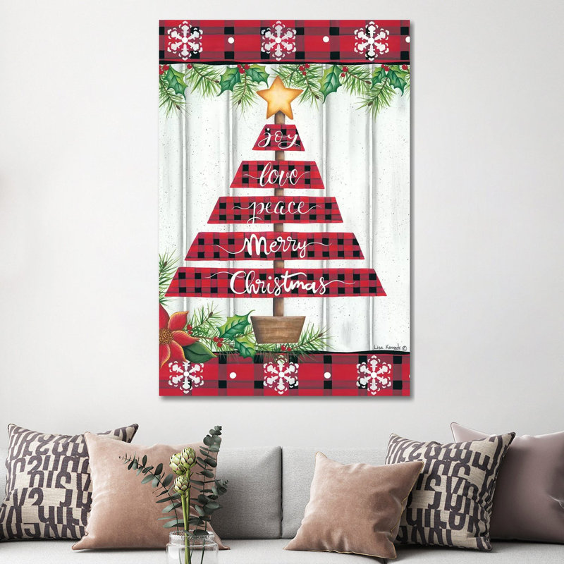 Red Buffalo Plaid Tree by Lisa Kennedy - Wrapped Canvas Gallery-Wrapped Canvas Giclée, 152.5 cm H x 101.5 cm W