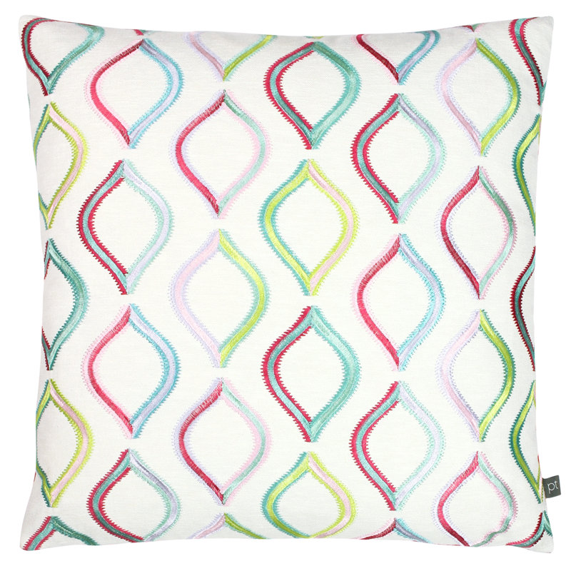Geometric Square Throw Pillow Cover, Rainbow