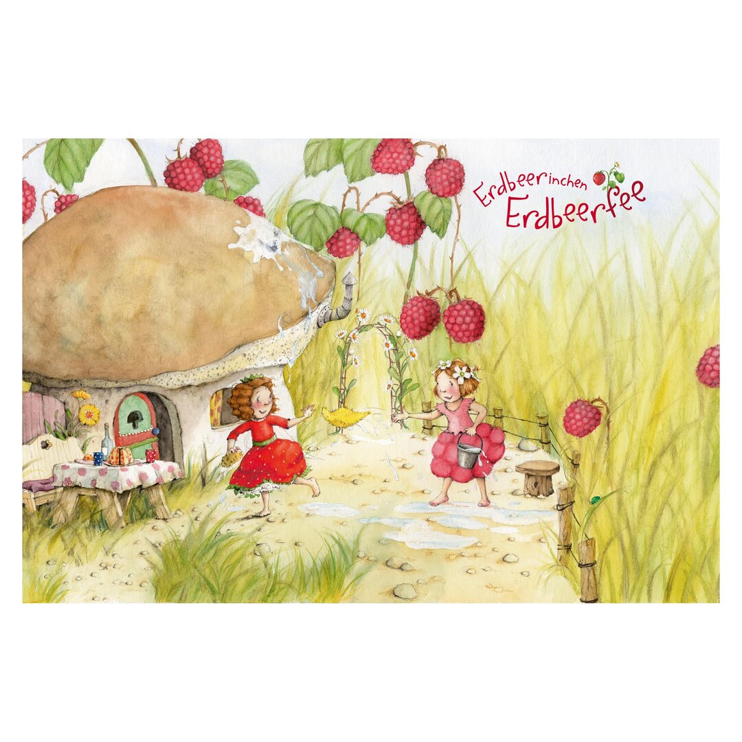 Geprägte Tapete Evie the Strawberry Fairy – Under the Raspberry Bush 2,25 m x 336 cm