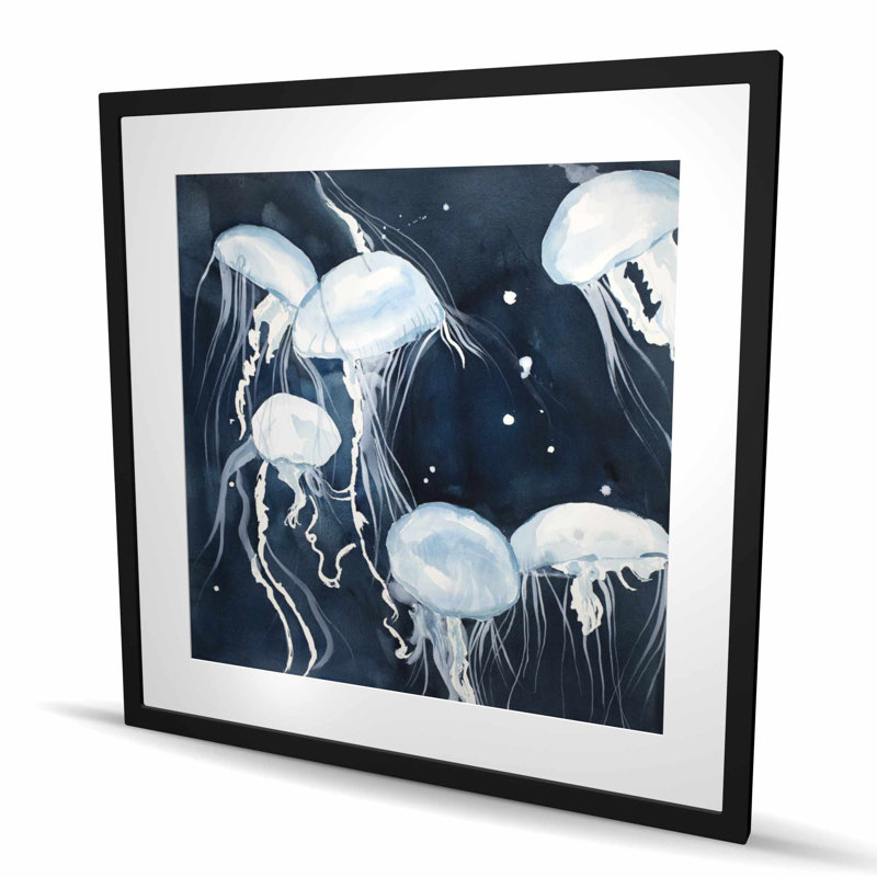 Medusa - reproduction matte encadrée bord de mer pour la décoration intérieure, H 36 po x l 36 po, Noir