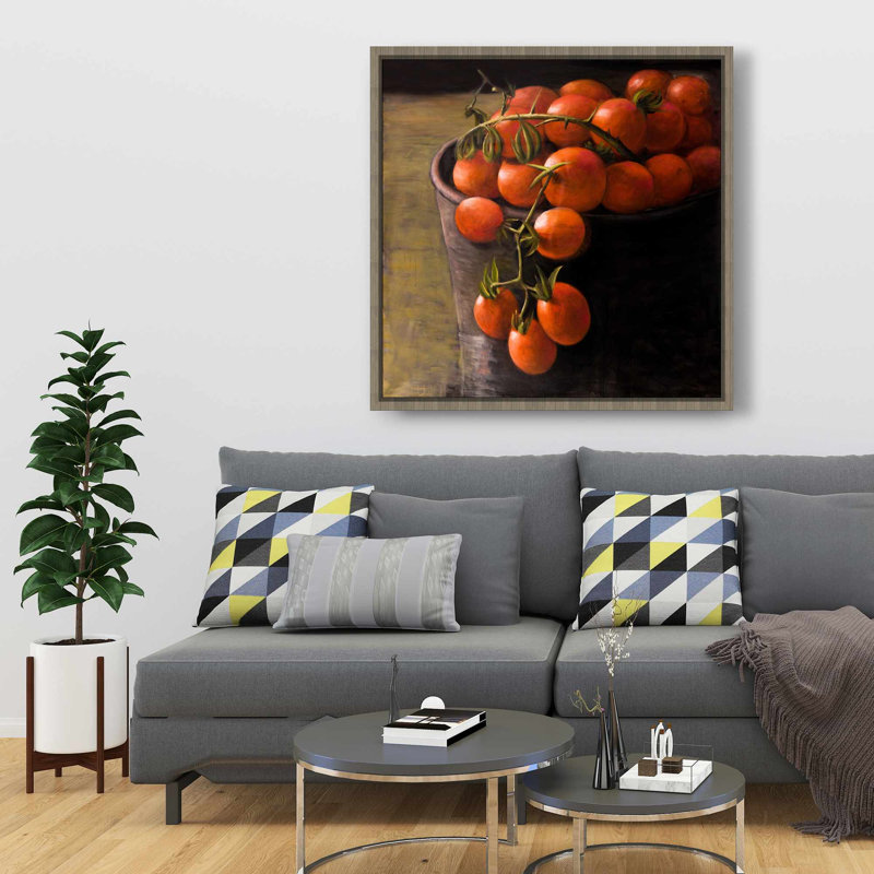 Seau de tomates cerise - Toile nature morte pour la décoration intérieure
