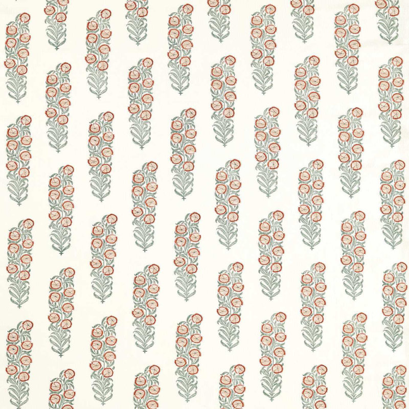 Sanganeri Block Print, Tuscan Pink/Eau de Nil