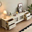 Meuble télé beige en bois manufacturé-761851408