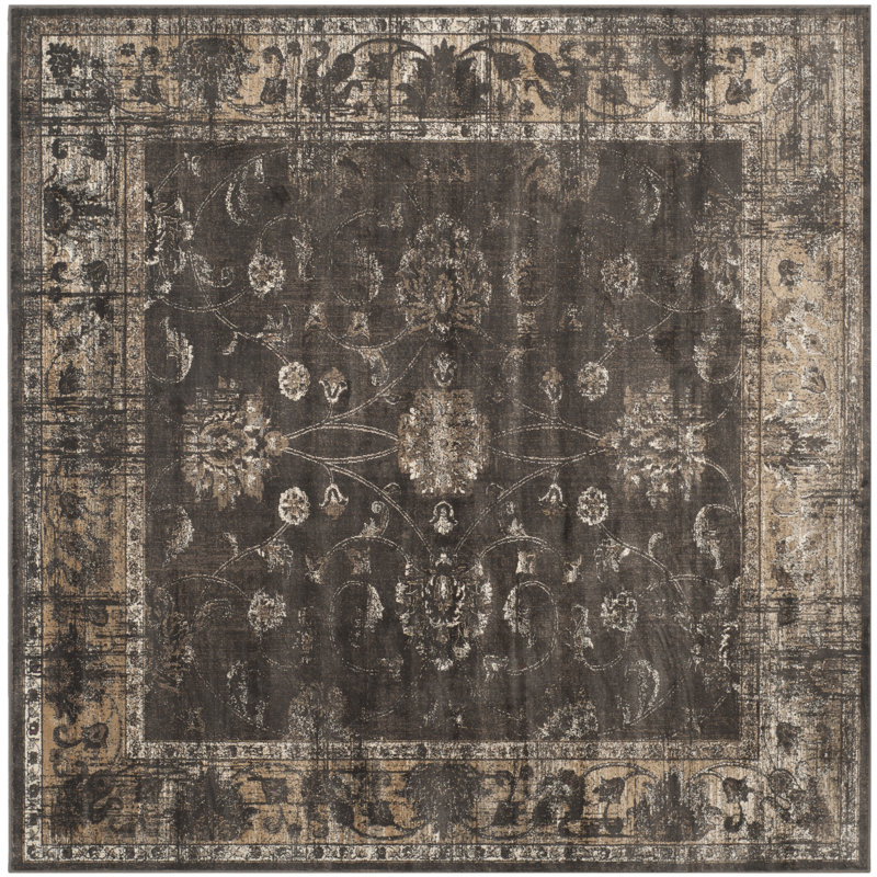 Vishnu Vintage Performance Oriental Rug, Square 6'