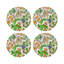Sous-verres ronds en cuir Plumeria Tangerine-119015120
