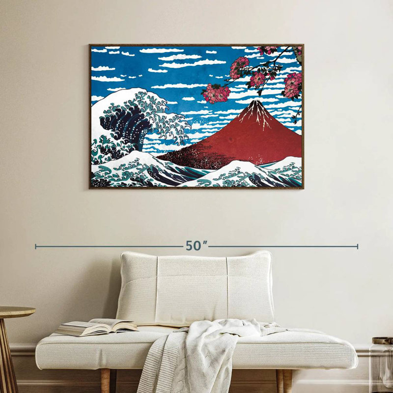 Mer japonaise, Cadre flottant noyer, 40 po x 27 po