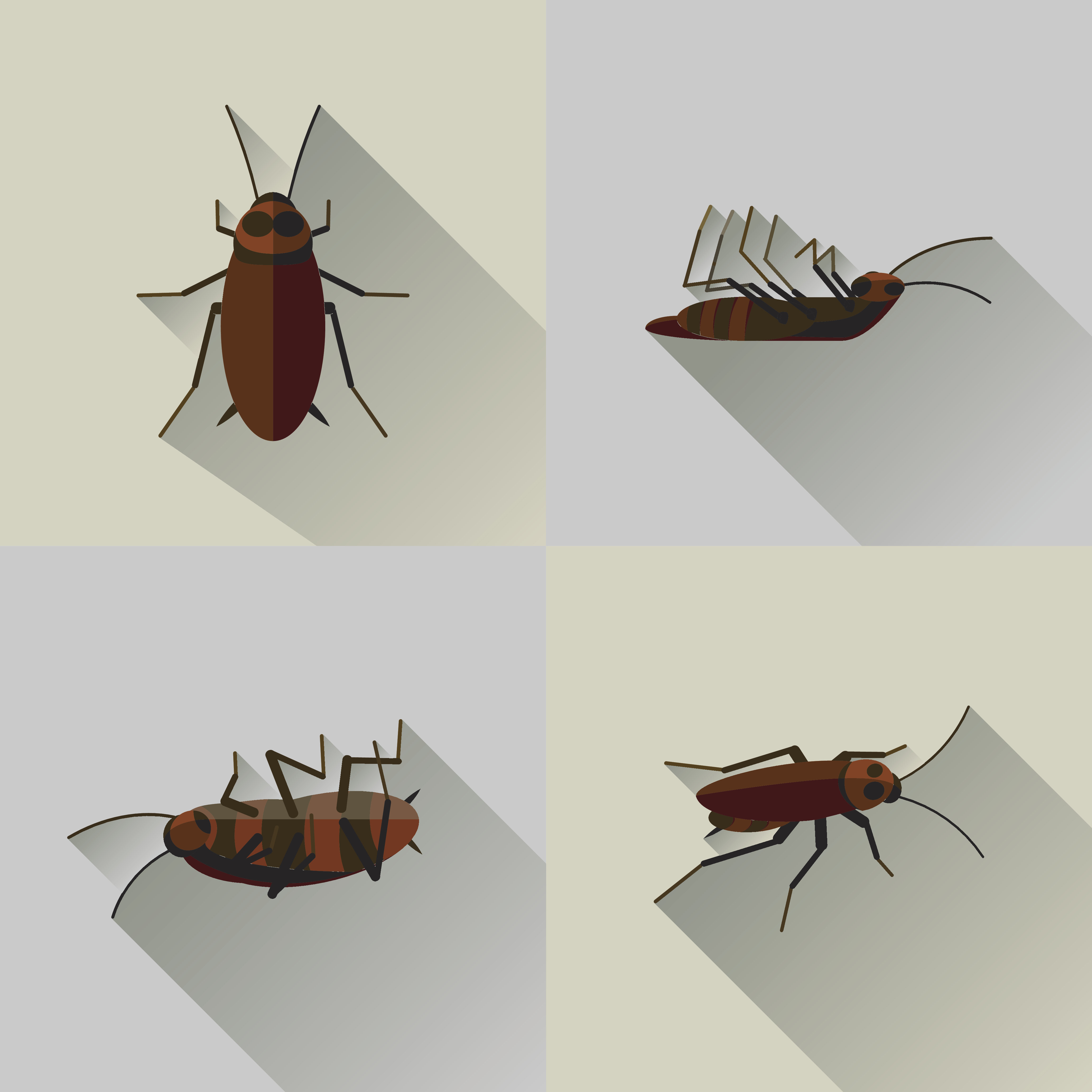 Ebern Designs Cockroach Set Bug Insect | Wayfair