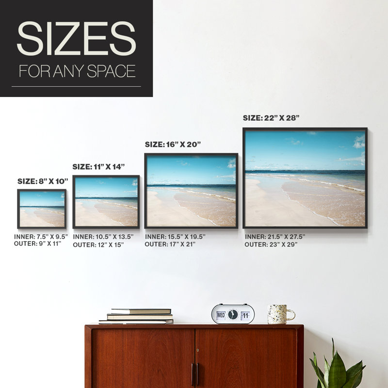 Sugar Sand Beach -Framed Print - Restickable, Noir, noir, noir, noir, H 16 po x l 20 po