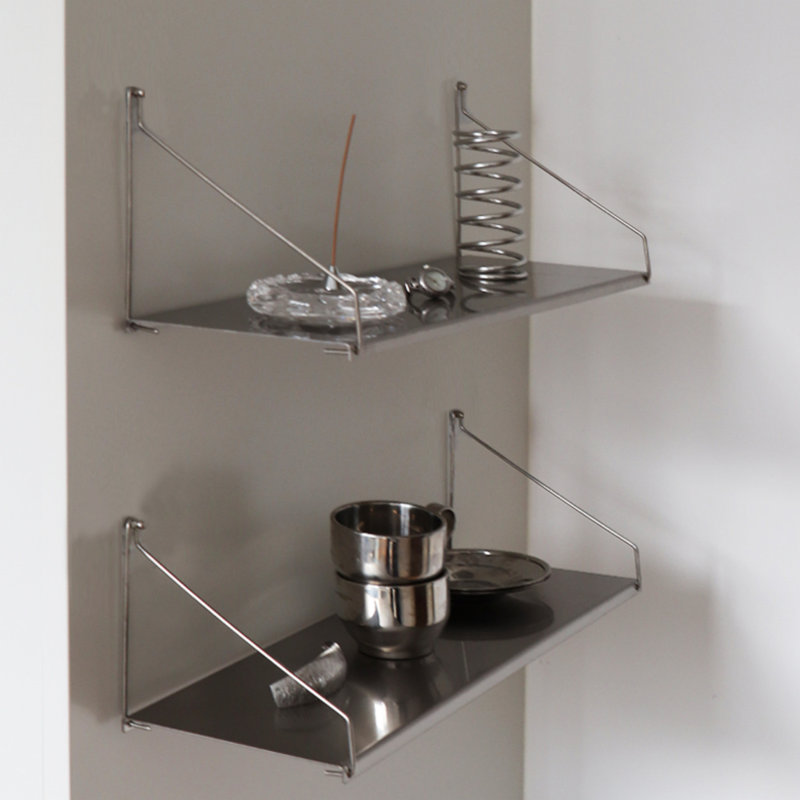 Stainless Steel Wall Shelf | Anti-Fingerprint Display Organizer, 6.69" H x 22.83" W x 7.48" D