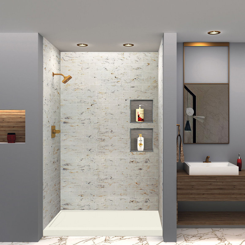 Base de douche en fonte 60 po x 32 po Transolor, Gauche, Camée