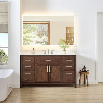 Beckett 60" Freestanding Single Bathroom Vanity with Quartz Top