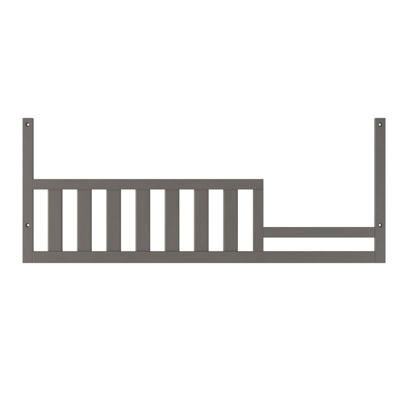 Gray Pine Toddler Guard Rail for Crib Conversion