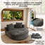 Canapé-lit modulaire courbé surdimensionné rembourré avec 2 coussins, rembourré entièrement en mousse, sans assemblage requis-379423853