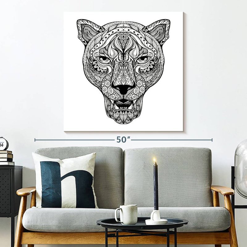 Brampt Panther Mandala, 33" H x 33" W