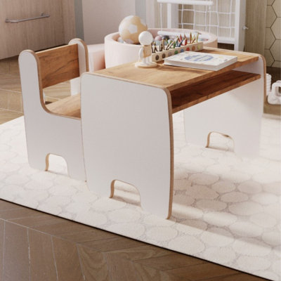 Kids 2 Piece Rectangular Arts And Crafts Table and Chair Set