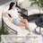 4-Person Half-Moon Sofa Seating Group with Cushions, Curved Patio Sectional with Coffee Table and Side Table for Garden, Balcony, Backyard