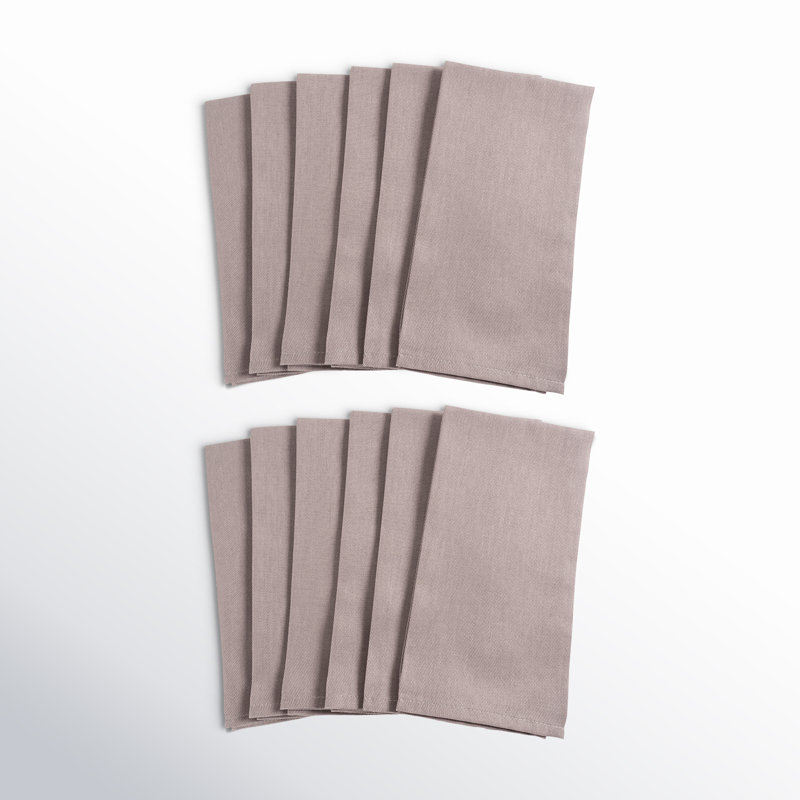 Gray Poly-Cotton Easy-Care 20" Dinner Napkins Set of 12