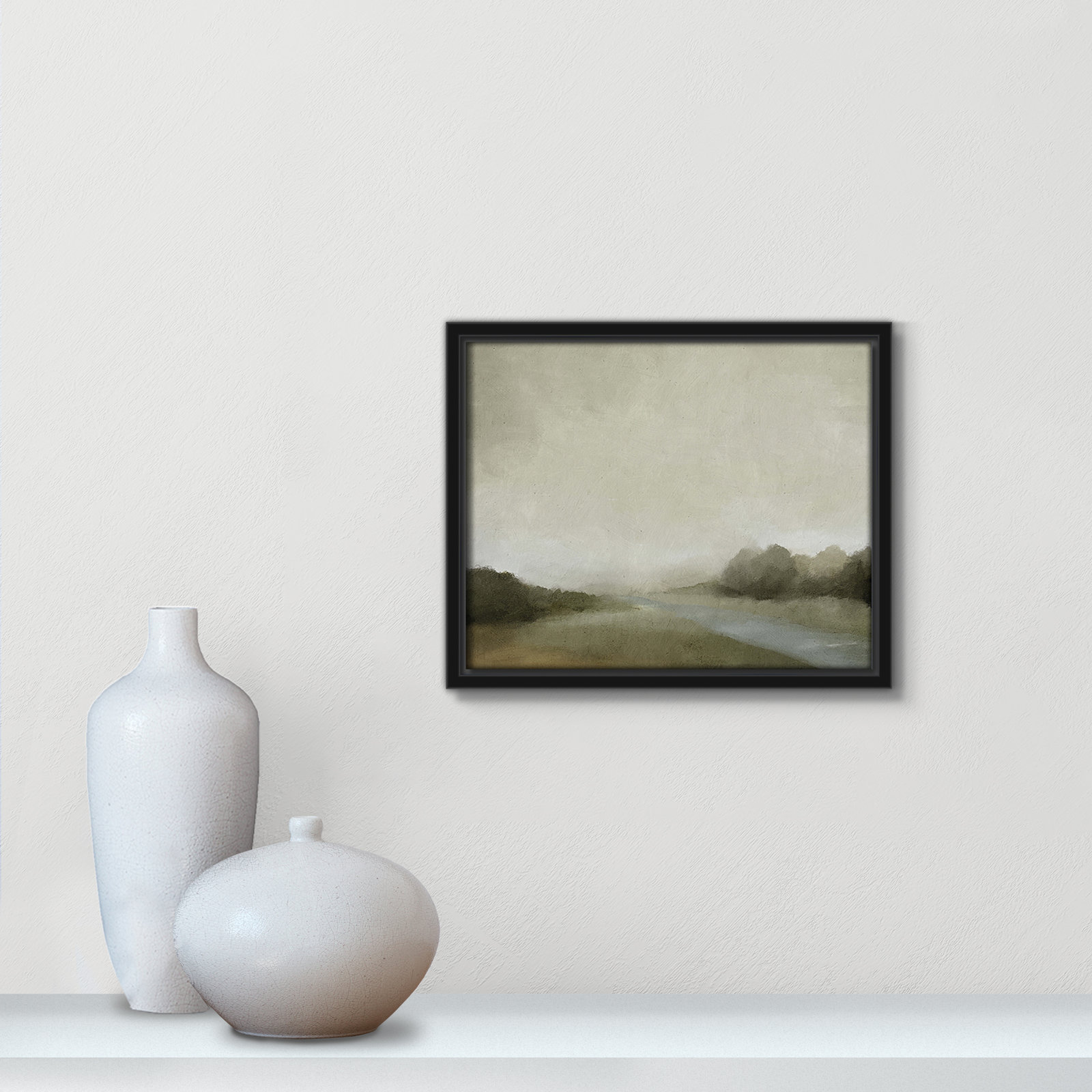 Vanora "Lovers Creek" Painting, 9.5" H x 11.5" W, Black