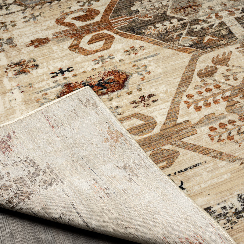 Ombre Area Rug in Beige, Rectangle 5'2" x 7'8"