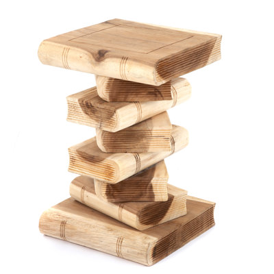 Bookstack Solid Wood End Table